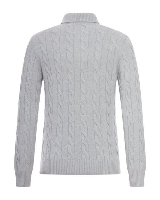 Nome G Gray Polo Shirt With Woven Pattern for men