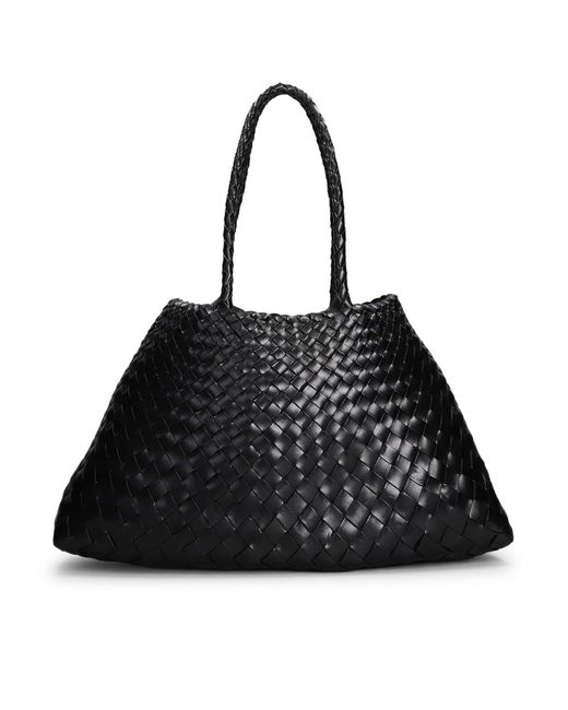 Dragon Diffusion Black Santa Croce Big Bag In Woven Leather