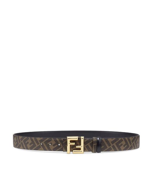 Fendi White Ff Rounded Reversible Belt for men
