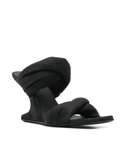 Rick Owens Black Twisted Cantilever Sandals 8