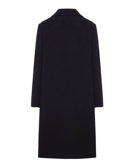 Fendi Blue Straight-Fit Midi Coat With Side Slits