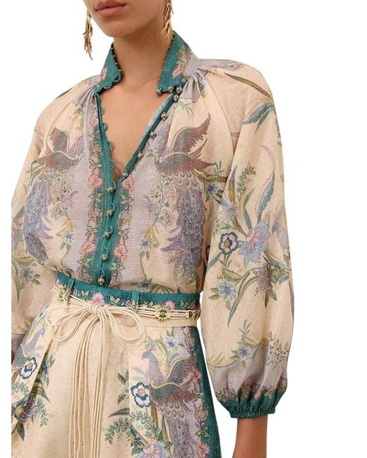 Zimmermann Natural Idra Flounce Blouse