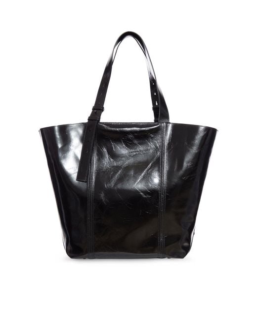 Golden Goose Deluxe Brand Black Shiny Leather Tote Bag