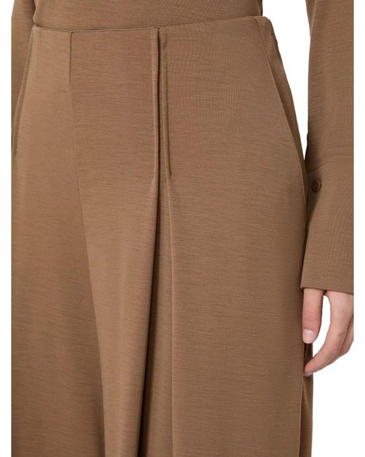 Max Mara Pure Brown Wool Jersey Trousers
