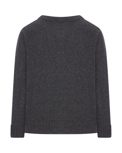 Roberto Collina Gray Crew Neck Sweater In Wool Blend