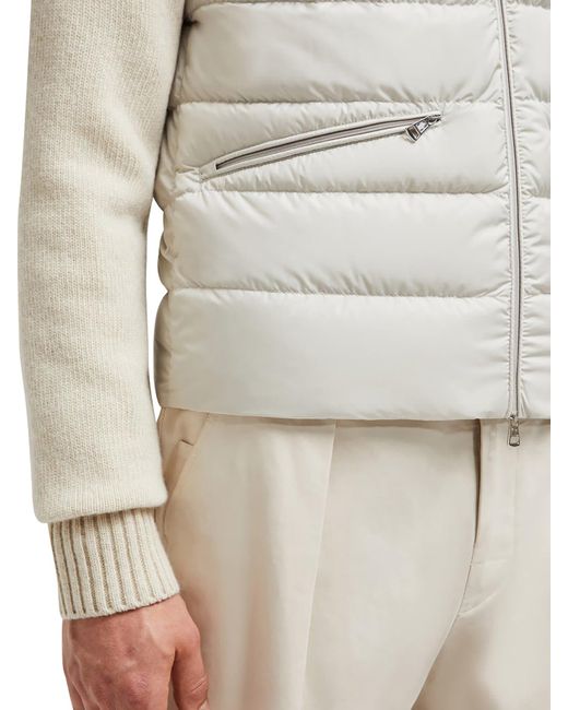 Gilet imbottito treompan di Moncler in White da Uomo