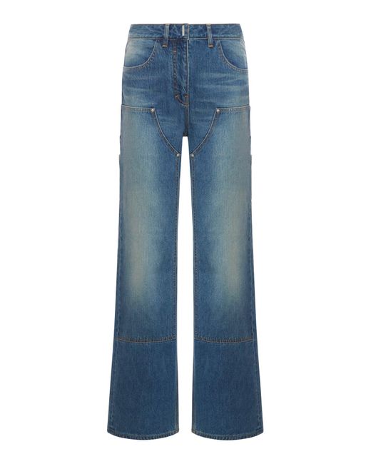 Givenchy Blue Oversized Jeans In Denim With Patches