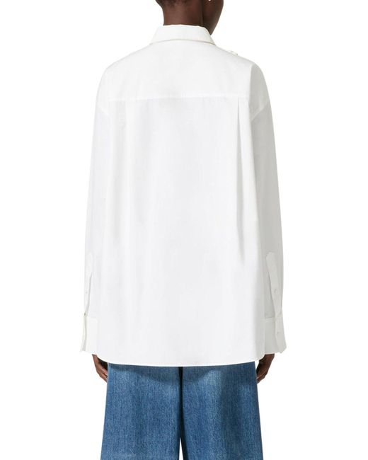 Valentino Garavani White Embroidered Compact Poplin Shirt