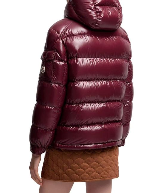 Moncler Red Maire Short Down Jacket With Hood