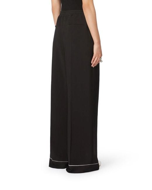 Sportmax Black Satin Rivet Jogger Pants