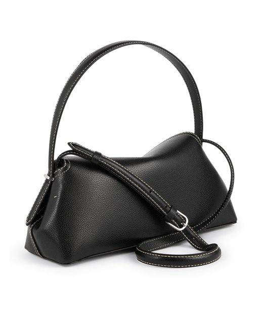 Totême Black T-Lock Leather Bag With Contrasting Stitching