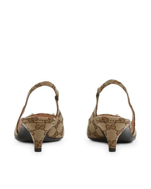 Gucci Metallic Slingback Collection With Horse Hook