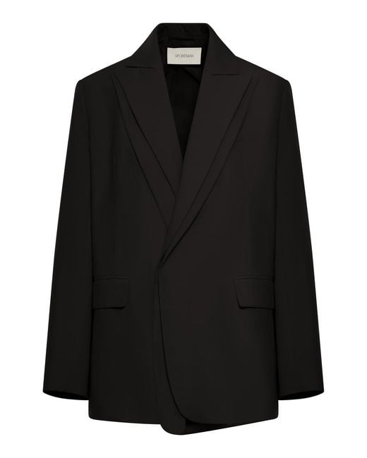 Sportmax Black Double Collar Blazer