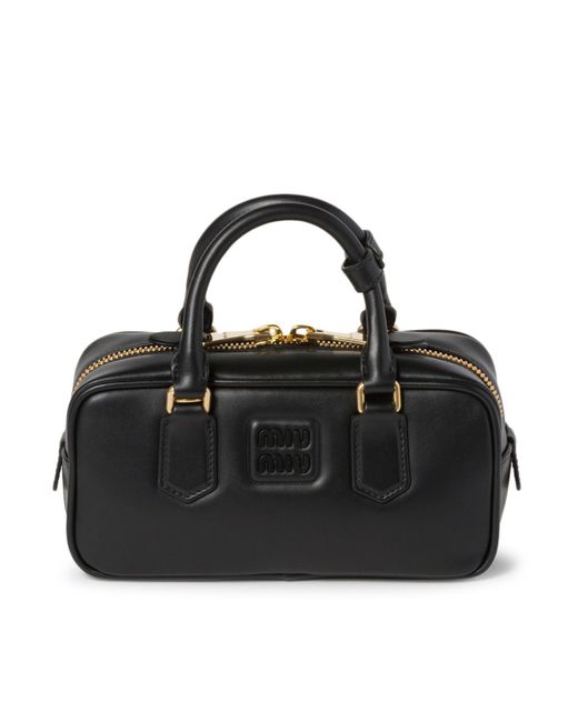 Borsa arcadie in pelle liscia di Miu Miu in Black
