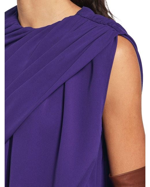 Balenciaga Purple Silk Cady Cape Top