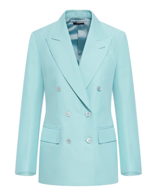 Tom Ford Blue Double-breasted Jacket