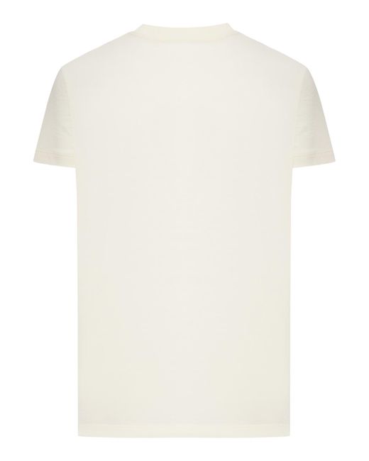 Moncler White T-shirt With Embroidered Logo