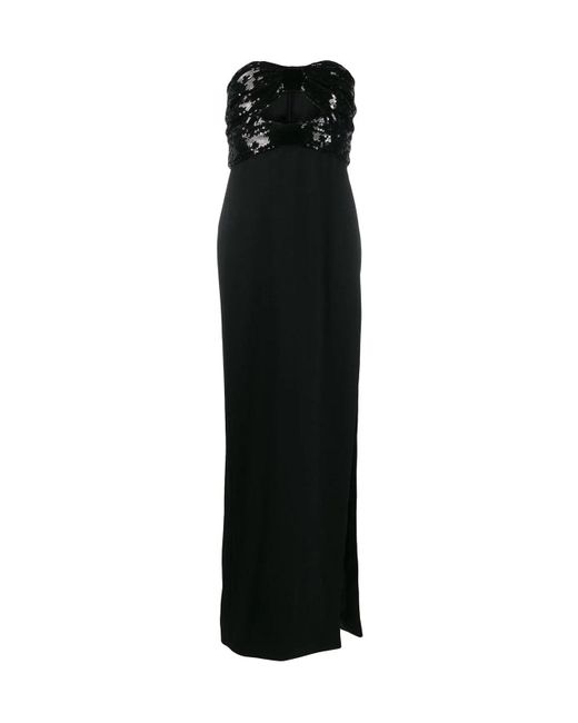 Lauren Embellished Satin Gown (Black)