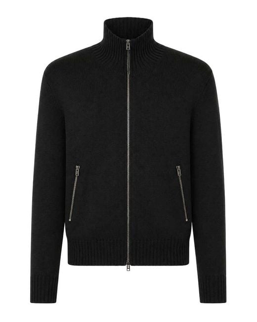 Tom Ford Black Zip-Up Cardigan for men
