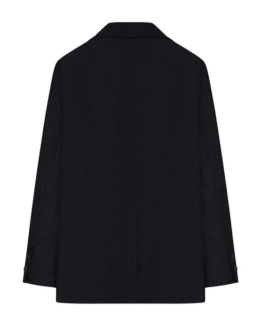 Transit Blue Single-breasted Linen Jacket
