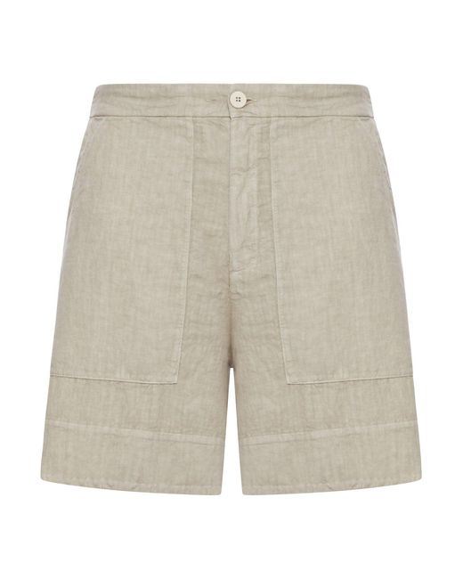 Transit Gray Wide-Leg Linen Shorts