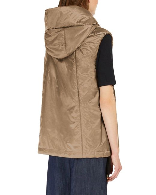 Max Mara Brown Padded Vest With Hood