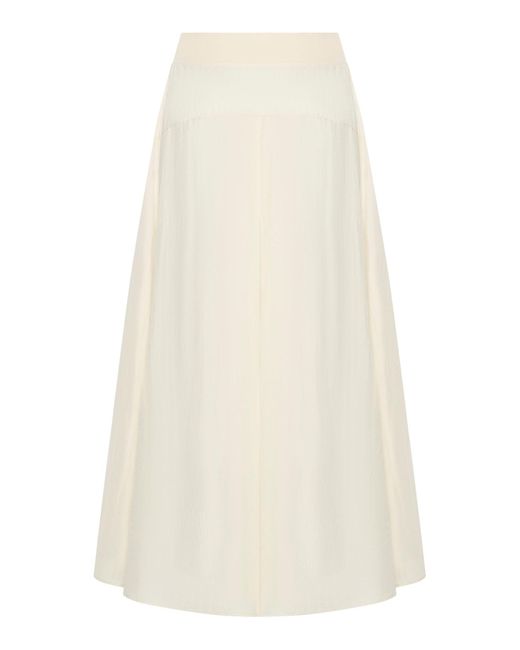Gonna lunga in misto seta di Transit in White