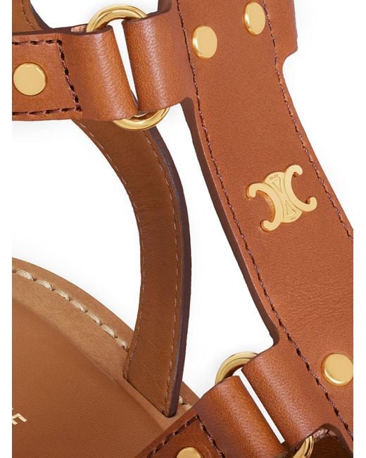 Céline Brown Lympia Gladiator Style Sandal In Calf Leather