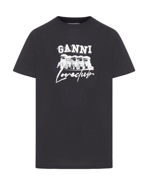 T-shirt in jersey di Ganni in Black