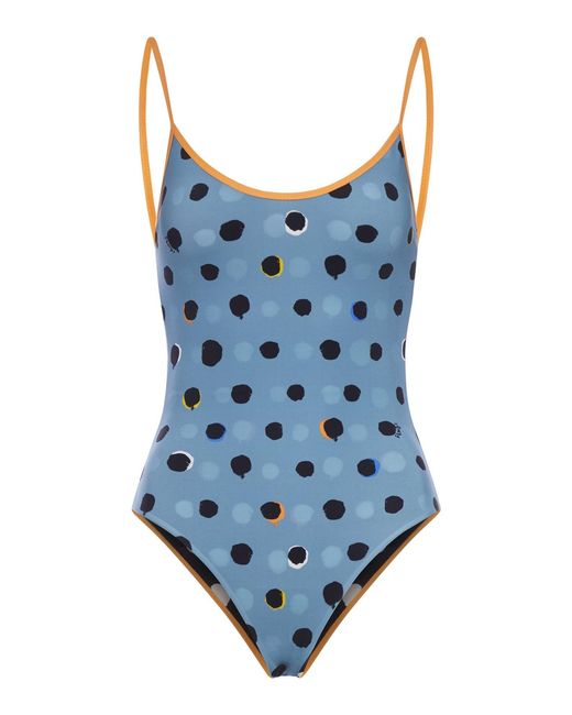 Costume da bagno intero falena dots di Fendi in Blue