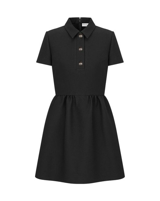 Dior Black 30 Montaigne Short Dress With `cd` Buttons