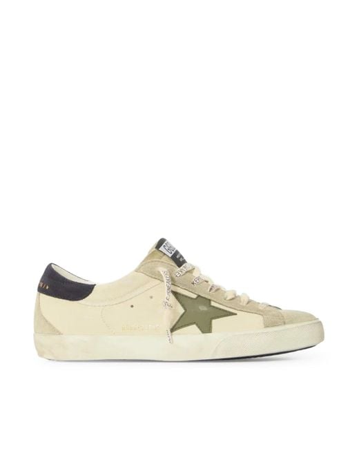 Golden Goose Deluxe Brand White Super-star Leather Sneakers With Suede Inserts for men