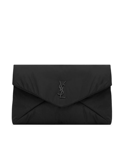 Pochette envelope grande cassandre in nylon di Saint Laurent in Black da Uomo
