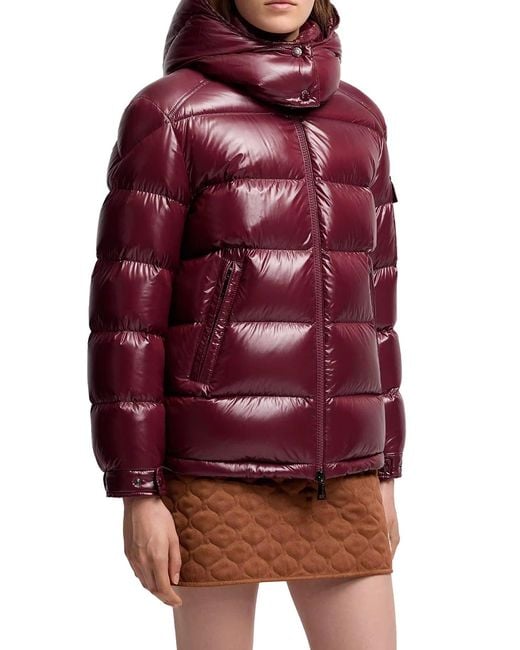 Moncler Red Maire Short Down Jacket With Hood