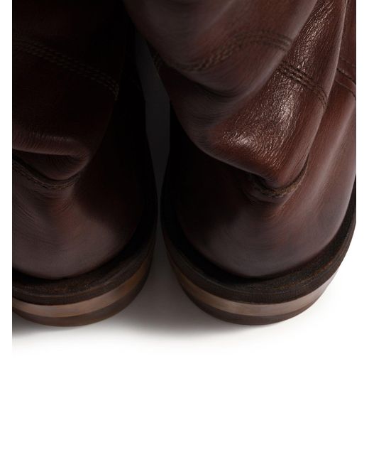 Miu Miu Brown Foule Calf Leather Ankle Boots