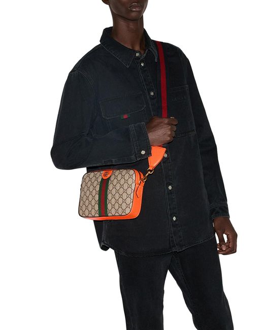 Gucci Orange Small Shoulder Bag Ophidia GG for men