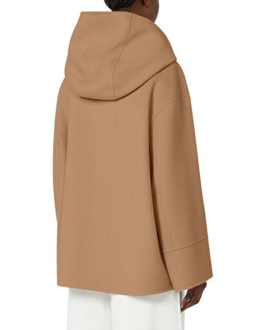 Max Mara Brown Hooded Zip-Front Jacket