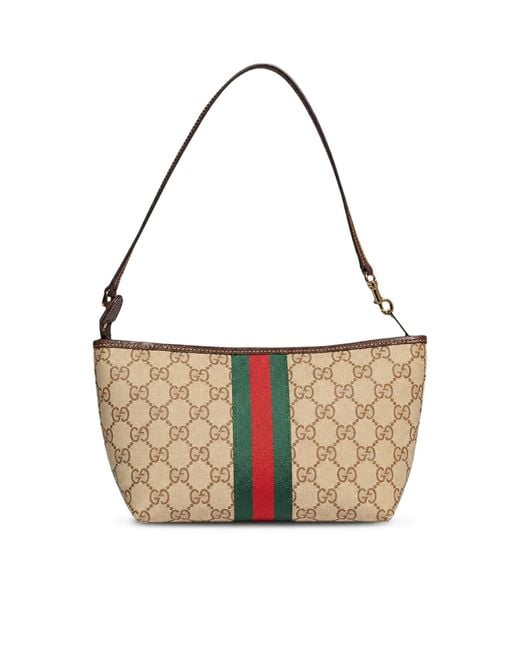 Gucci White Small Pouch With Strap And Web