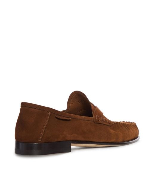 Tom Ford Brown Ripley Suede Loafer With Braided Band for men