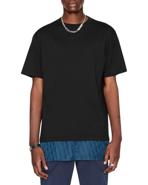 Dior Black Oversized Dior Oblique T-shirt for men