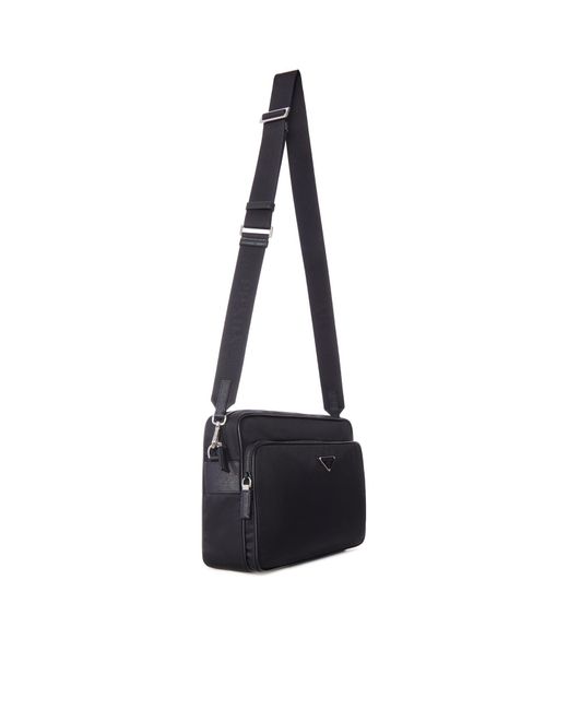 Prada White Re-nylon And Leather Shoulder Bag for men