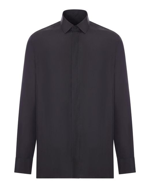Tom Ford Blue Silk Charmeuse Shirt for men