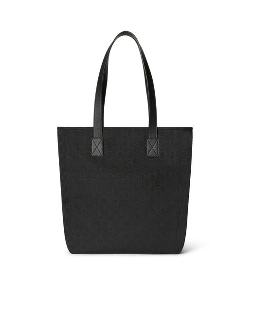 Gucci Black Medium Size Gg Fabric Shopping Bag for men
