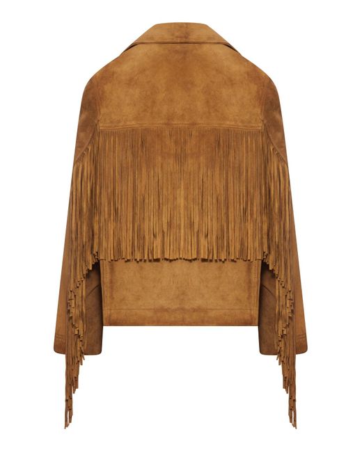 Golden Goose Deluxe Brand Brown Western Style Fringed Suede Jacket