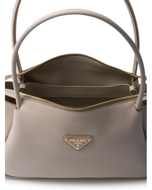 Prada Gray Medium Leather Handbag
