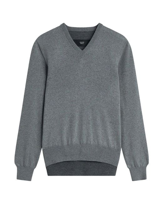 Phoebe Philo Gray V-Neck Back Wool Sweater