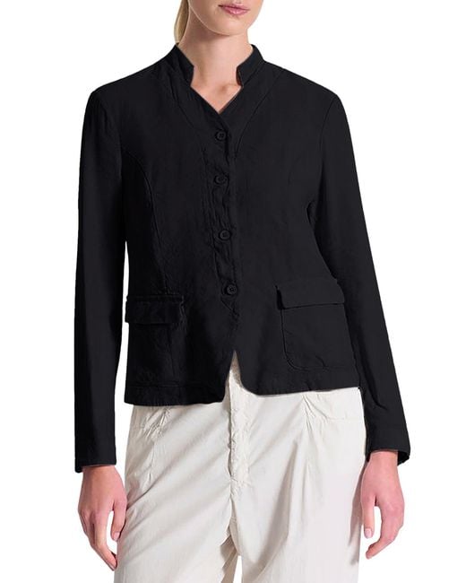 Transit Blue Stretch Linen Blend Jacket