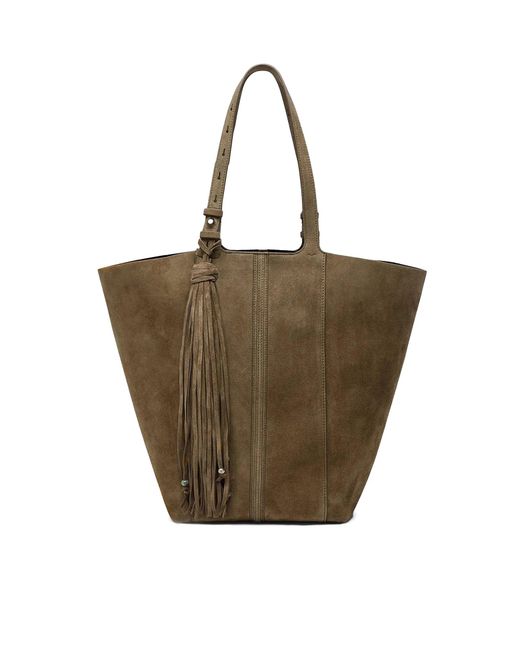 Golden Goose Deluxe Brand Metallic Deluxe Brand Suede Tote Bag With Fringes
