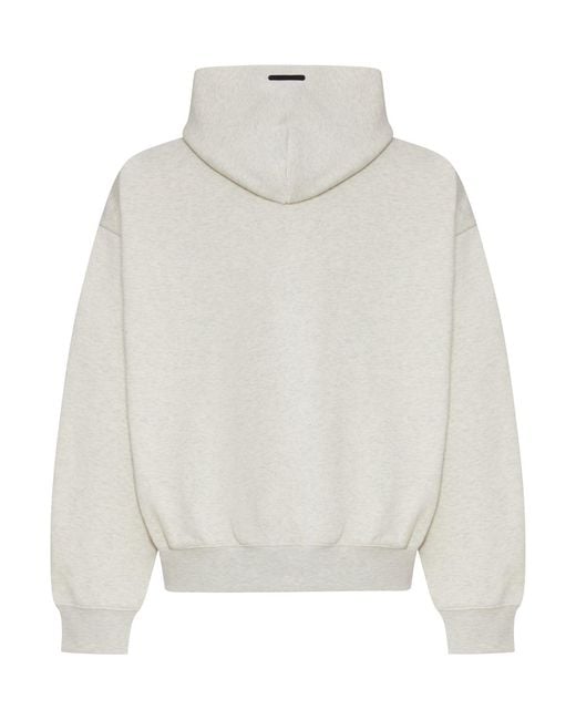 Fear Of God White Cotton Blend Hoodie With Logo for men