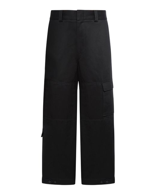 Pantalone cargo in drill di cotone con patch di Gucci in Black da Uomo